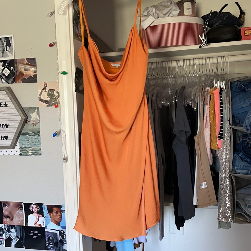 Burnt orange mini dress